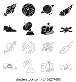 Vector design of astronomy and technology icon. Collection of astronomy and sky vector icon for stock.