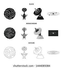 Vector design of astronomy and technology icon. Set of astronomy and sky stock vector illustration.