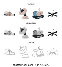 Vector design of astronomy and technology icon. Collection of astronomy and sky vector icon for stock.
