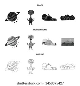 Vector design of astronomy and technology icon. Collection of astronomy and sky stock vector illustration.