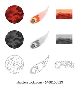 Vector design of astronomy and technology icon. Collection of astronomy and sky vector icon for stock.