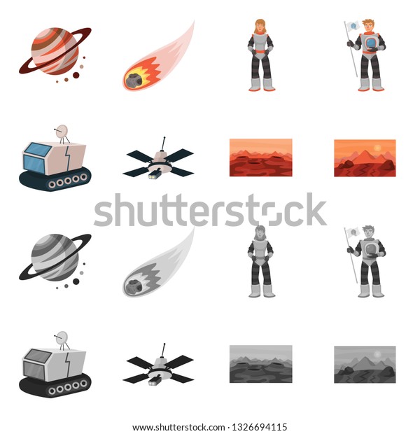 Vector design of astronomy and\
technology  icon. Set of astronomy and sky vector icon for\
stock.