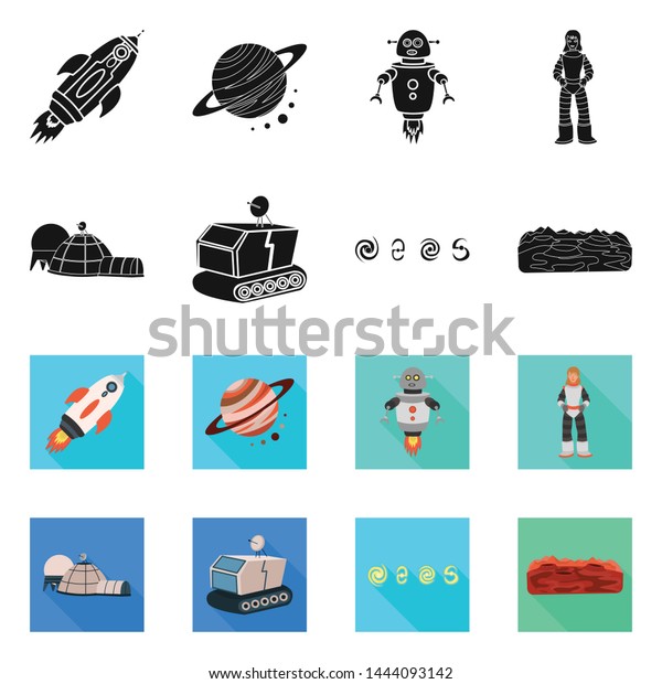 Vector design of astronomy\
and technology icon. Collection of astronomy and sky vector icon\
for stock.