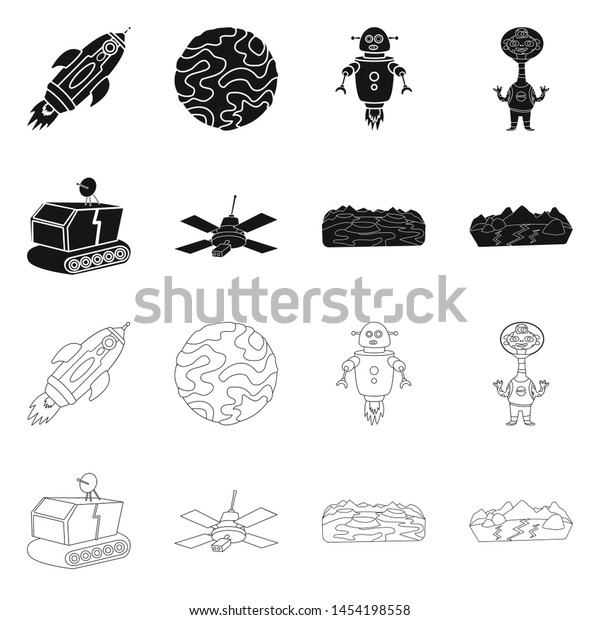 Vector design of astronomy\
and technology icon. Collection of astronomy and sky stock symbol\
for web.