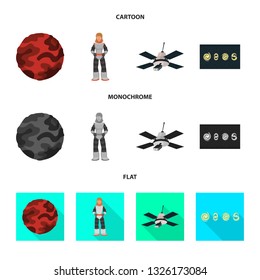 Vector design of astronomy and technology  logo. Set of astronomy and sky stock symbol for web.
