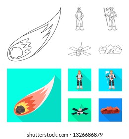 Vector design of astronomy and technology  logo. Collection of astronomy and sky stock vector illustration.