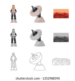 Vector design of astronomy and technology  logo. Set of astronomy and sky stock symbol for web.