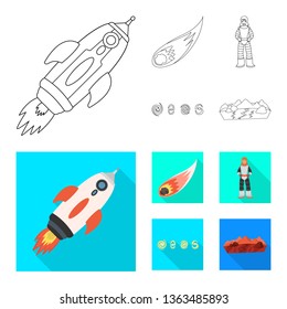 Vector design of astronomy and technology  logo. Set of astronomy and sky stock symbol for web.