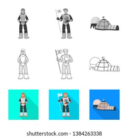 Vector design of astronomy and technology  logo. Collection of astronomy and sky stock symbol for web.
