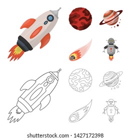 Vector design of astronomy and technology logo. Collection of astronomy and sky stock vector illustration.