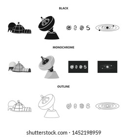 Vector design of astronomy and technology logo. Collection of astronomy and sky stock vector illustration.