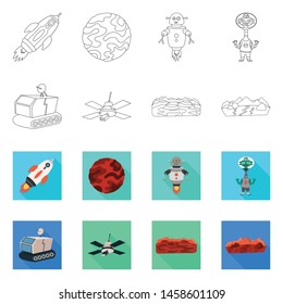 Vector design of astronomy and technology logo. Collection of astronomy and sky vector icon for stock.