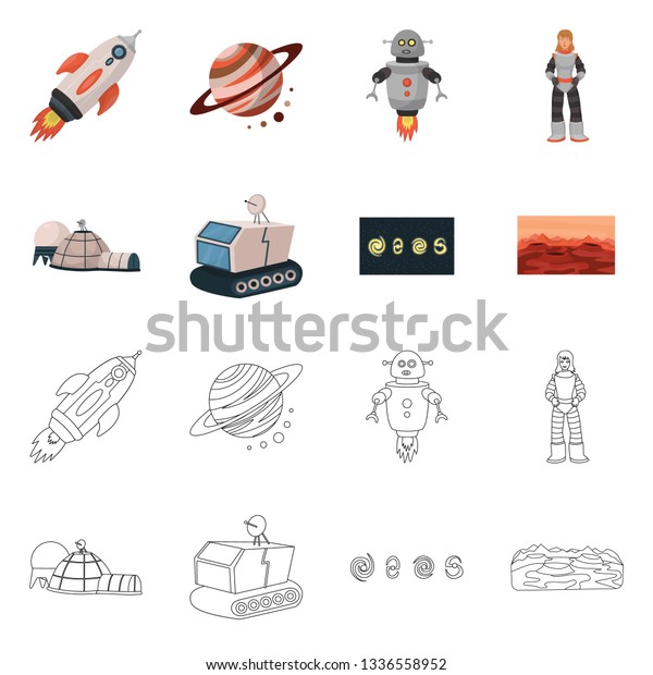 Vector design of astronomy\
and technology  logo. Collection of astronomy and sky stock symbol\
for web.