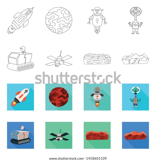 Vector design of astronomy\
and technology logo. Collection of astronomy and sky vector icon\
for stock.