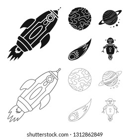 Vector design of astronomy and technology  sign. Collection of astronomy and sky stock vector illustration.