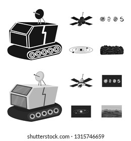 Vector design of astronomy and technology  sign. Set of astronomy and sky vector icon for stock.
