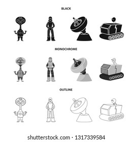 Vector design of astronomy and technology  sign. Collection of astronomy and sky vector icon for stock.