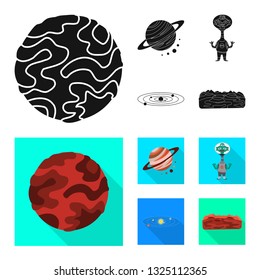 Vector design of astronomy and technology  sign. Set of astronomy and sky stock symbol for web.