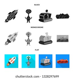 Vector design of astronomy and technology  sign. Set of astronomy and sky vector icon for stock.