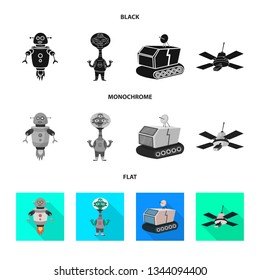 Vector design of astronomy and technology  sign. Set of astronomy and sky vector icon for stock.