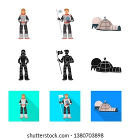 Vector design of astronomy and technology  sign. Collection of astronomy and sky stock symbol for web.