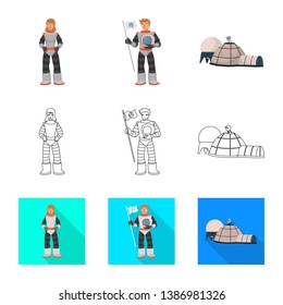 Vector design of astronomy and technology  sign. Set of astronomy and sky stock symbol for web.