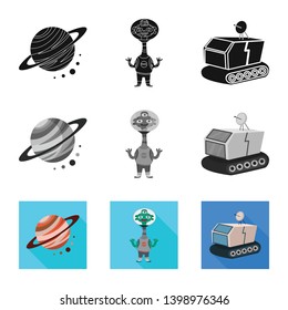 Vector design of astronomy and technology  sign. Collection of astronomy and sky vector icon for stock.