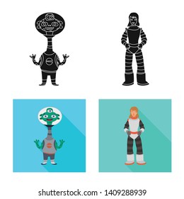 Vector design of astronomy and technology  sign. Collection of astronomy and sky stock symbol for web.