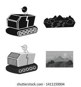 Vector design of astronomy and technology  sign. Collection of astronomy and sky vector icon for stock.