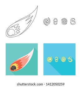 Vector design of astronomy and technology  sign. Collection of astronomy and sky stock symbol for web.