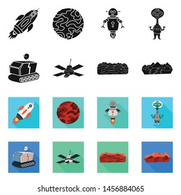 Vector design of astronomy and technology sign. Collection of astronomy and sky vector icon for stock.