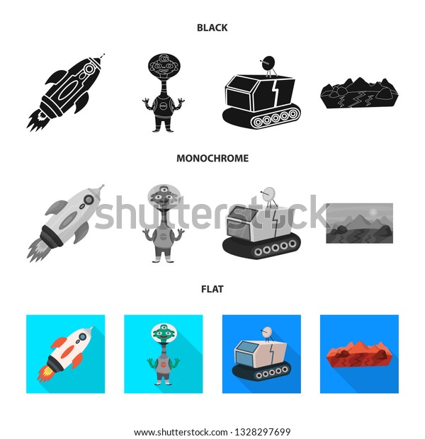 Vector design of astronomy and\
technology  sign. Set of astronomy and sky vector icon for\
stock.