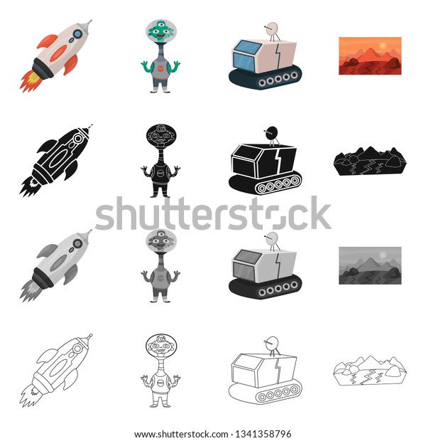 Vector design of astronomy and\
technology  sign. Set of astronomy and sky stock symbol for\
web.
