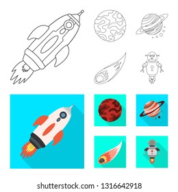 Vector design of astronomy and technology  symbol. Set of astronomy and sky vector icon for stock.