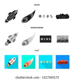 Vector design of astronomy and technology  symbol. Collection of astronomy and sky stock vector illustration.