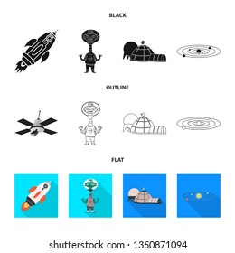 Vector design of astronomy and technology  symbol. Set of astronomy and sky vector icon for stock.