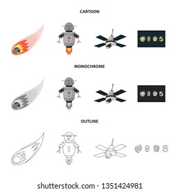 Vector design of astronomy and technology  symbol. Set of astronomy and sky vector icon for stock.