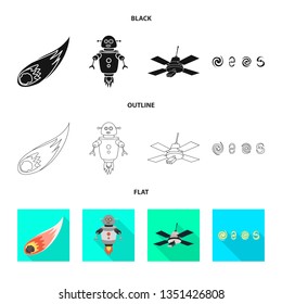 Vector design of astronomy and technology  symbol. Set of astronomy and sky stock symbol for web.