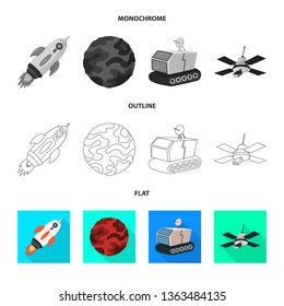 Vector design of astronomy and technology  symbol. Collection of astronomy and sky vector icon for stock.
