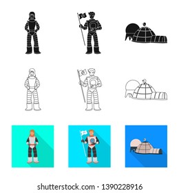 Vector design of astronomy and technology  symbol. Set of astronomy and sky vector icon for stock.