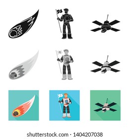 Vector design of astronomy and technology  symbol. Set of astronomy and sky stock symbol for web.