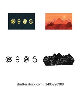Vector design of astronomy and technology  symbol. Collection of astronomy and sky vector icon for stock.