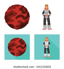Vector design of astronomy and technology  symbol. Set of astronomy and sky vector icon for stock.