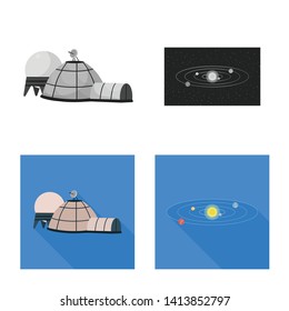 Vector design of astronomy and technology  symbol. Set of astronomy and sky stock symbol for web.