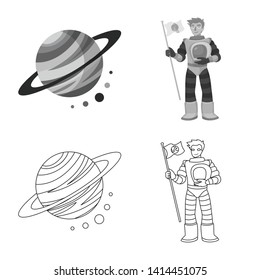Vector design of astronomy and technology  symbol. Set of astronomy and sky stock vector illustration.