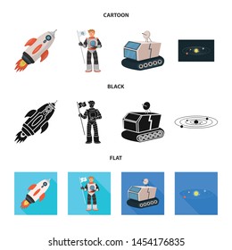 Vector design of astronomy and technology symbol. Set of astronomy and sky vector icon for stock.