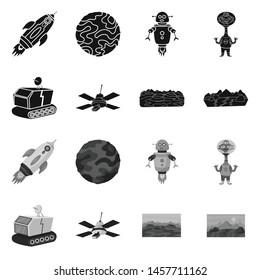 Vector design of astronomy and technology symbol. Collection of astronomy and sky stock symbol for web.