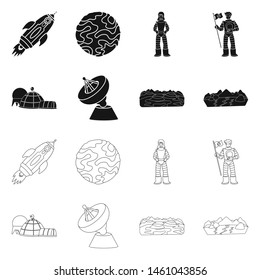 Vector design of astronomy and technology symbol. Collection of astronomy and sky vector icon for stock.