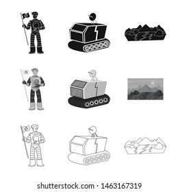 Vector design of astronomy and technology symbol. Set of astronomy and sky vector icon for stock.