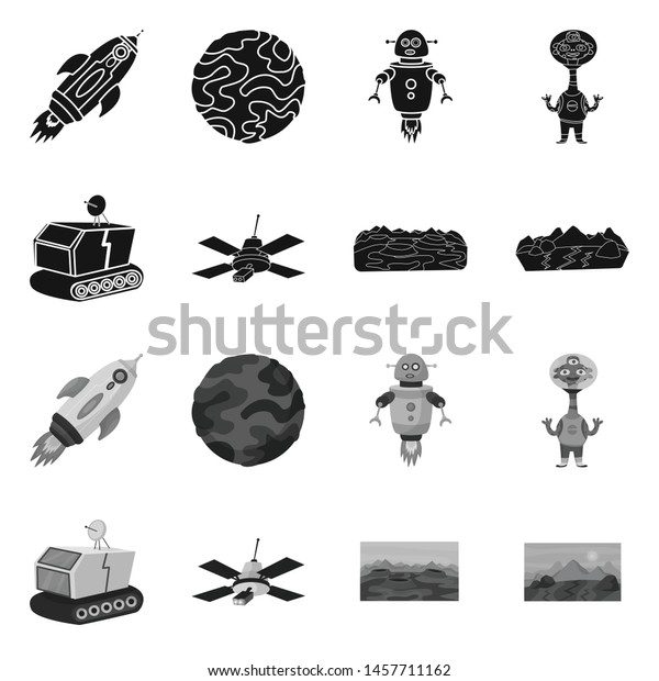 Vector design of astronomy\
and technology symbol. Collection of astronomy and sky stock symbol\
for web.